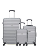 Lot de 3 Valises Rigides Grand Format, Cabine et Cabine XXS MEMPHIS