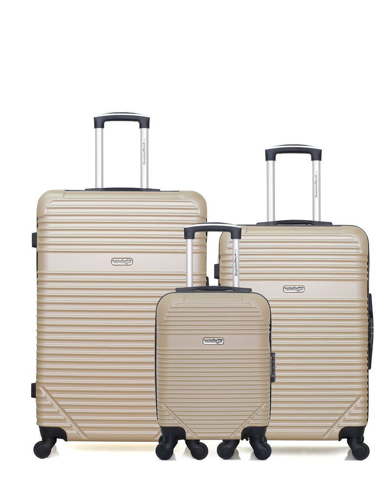 Lot de 3 valises Rigides Grand Format, Taille Moyenne et Cabine XXS MEMPHIS