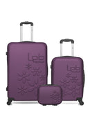 Lot de 3 Valise Grand Format, Valise Cabine et Vanity Rigide ELEONOR