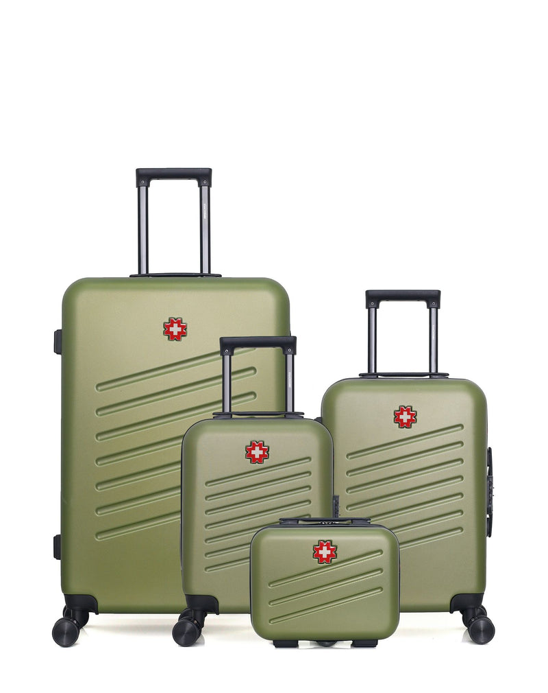 Lot de 4 Valises Rigides Grand Format, Cabine, Cabine XXS et Vanity ZURICH