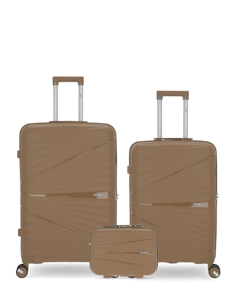 Lot de 3 Valises Rigides Grand Format, Taille Moyenne et Grand Vanity VELA