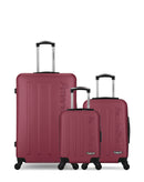 Lot de 3 Valises Rigides Grand Format, Cabine et Cabine XXS BRONX