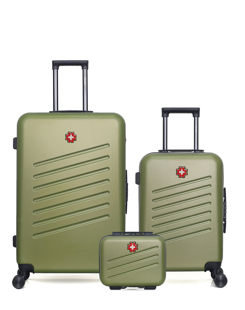 Lot de 3 Valises Rigides Grand Format, Cabine et Vanity ZURICH