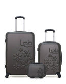 Lot de 3 Valise Grand Format, Valise Cabine et Vanity Rigide ELEONOR