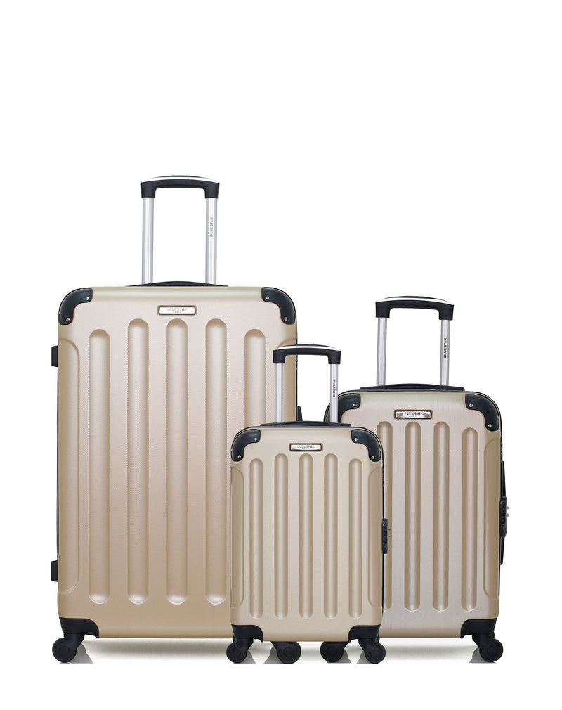 Lot de 3 Valises Rigides Grand Format, Cabine et Cabine XXS MADRID