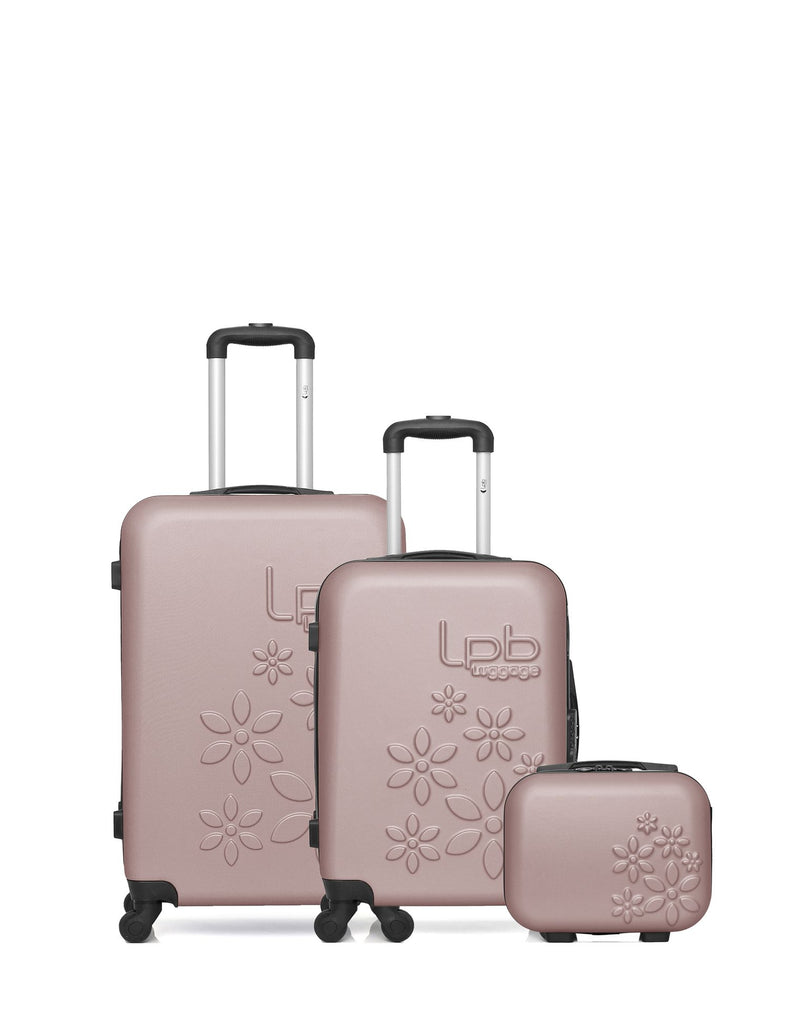 Lot de 3 Valise Taille Moyenne, Valise Cabine et Vanity Rigide ELEONOR