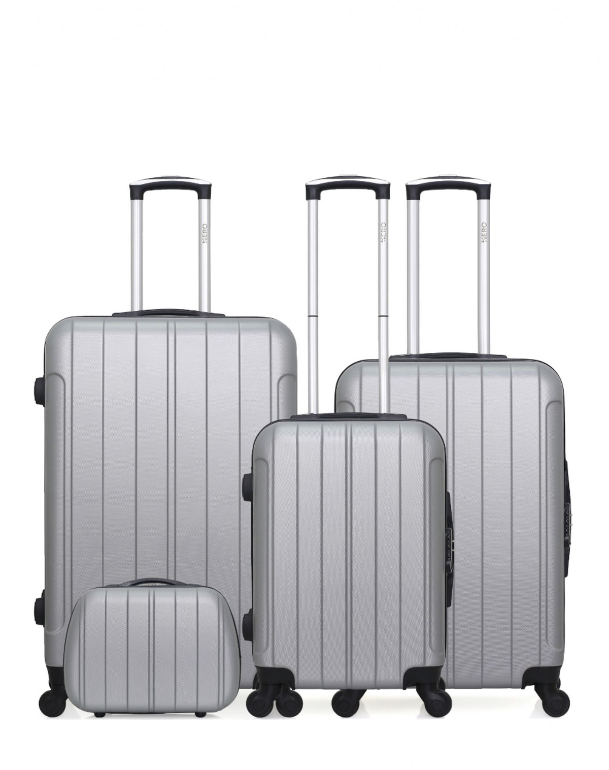 Valise en aluminium gris métal de luxe sur fond blanc Concept de Valise en aluminium gris métal de luxe sur fond blanc Concept de